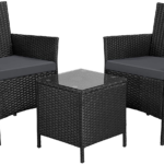 NEW 2022 SUMMER 3 Piece Rattan Garden Furniture Sets 2 X Rattan Chairs and Coffee Table with Hard Wearing Cushions | Rattan Chairs and Coffee Table