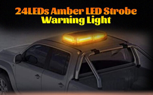 MAGNETIC ROOF FLASHING BEACON BRIGHT AMBER RECOVERY STROBE LED LIGHTS | LED LIGHT