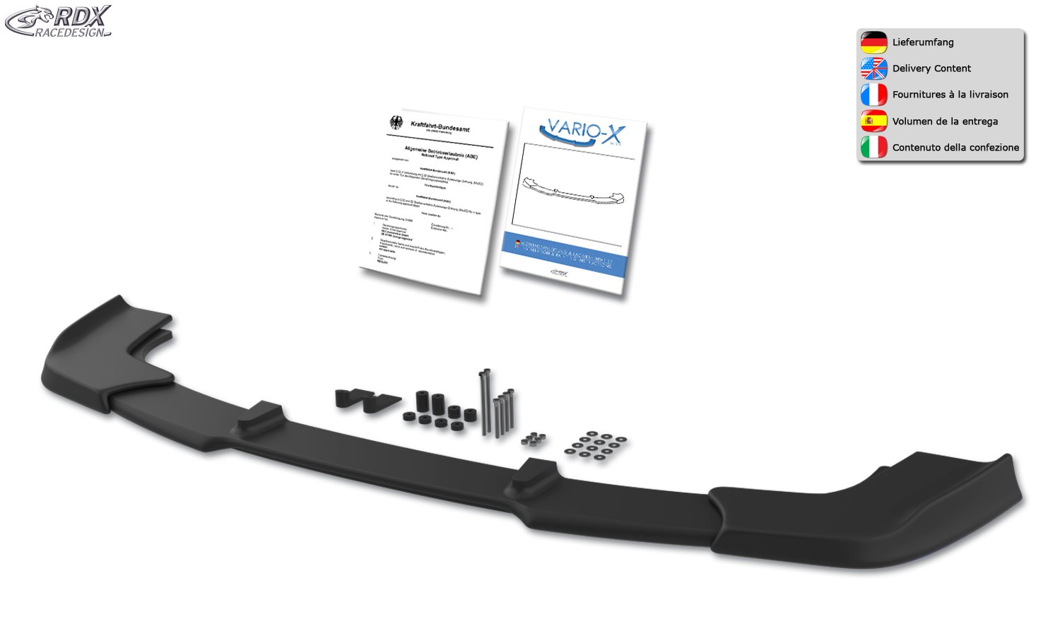 LK Front Spoiler VARIO-X for MERCEDES E-class W210 -1999 Front Lip Splitter